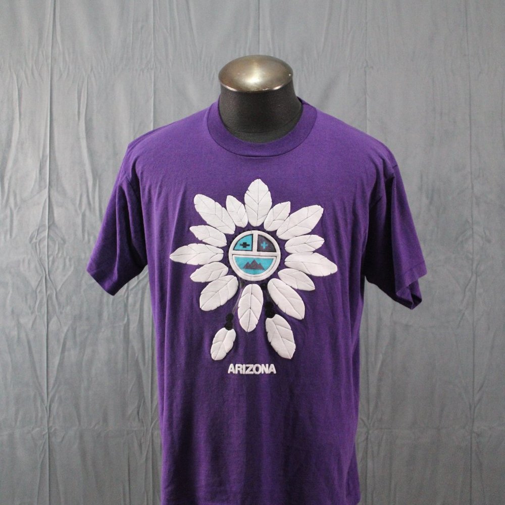 Vintage Graphic T-shirt - Arizona Feather Puffer Graphic - Men's Extra-Large